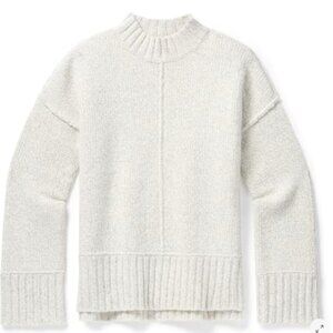 Smartwool Women's Bell Meadow Wool Sweater Heathered Cream Texture Small